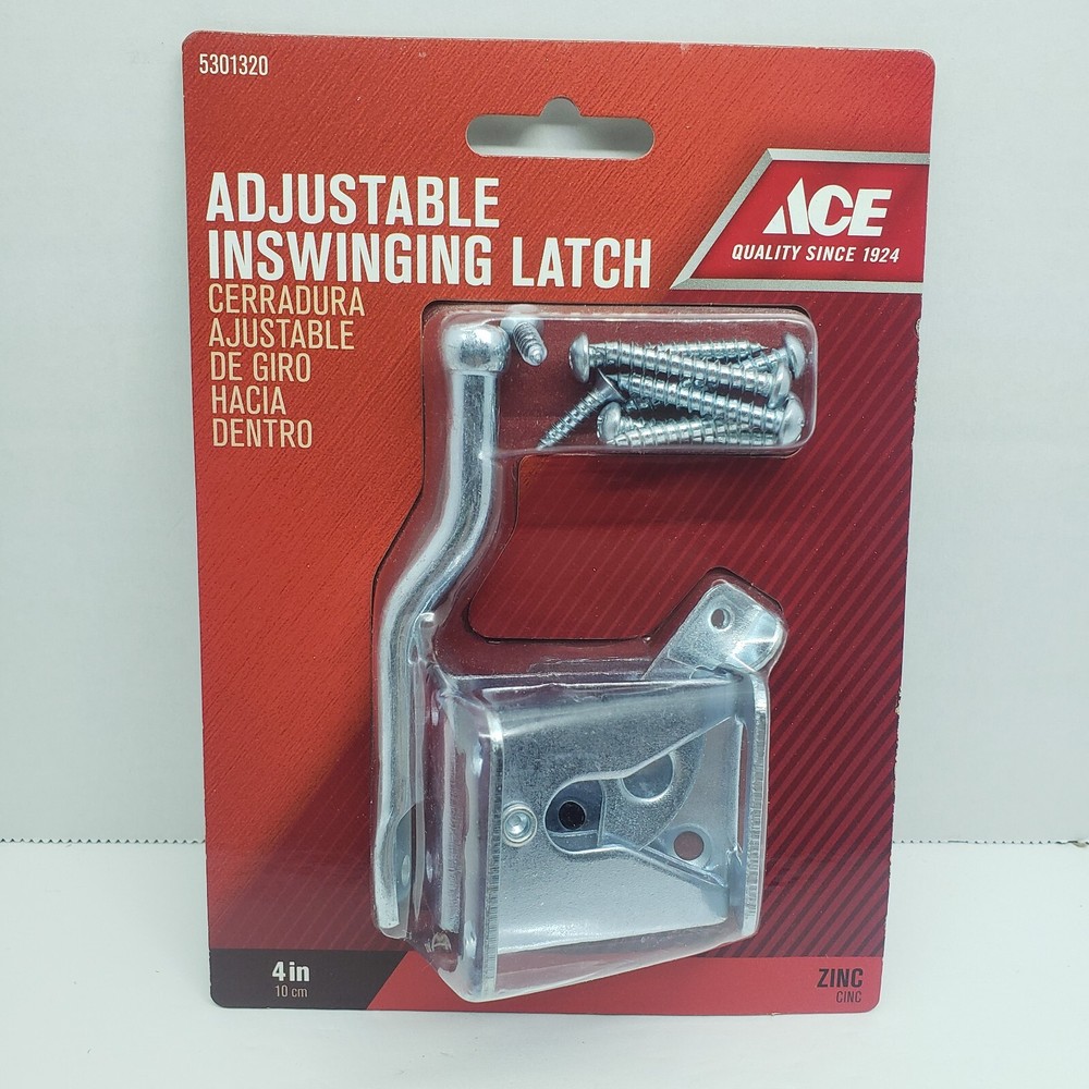 ACE ADJUSTABLE  Inswinging Latch 4"   Zinc  #5301320