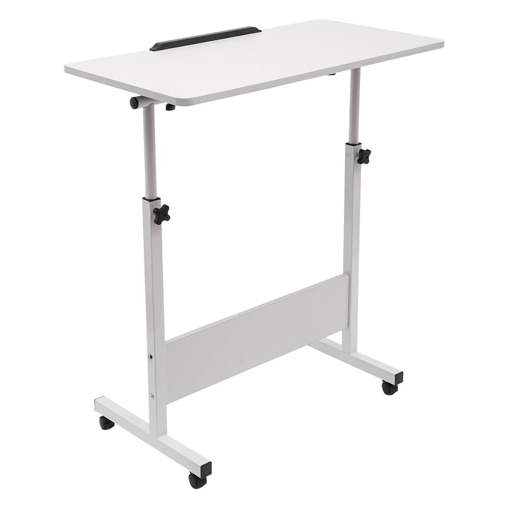 Adjustable Height Rolling Desk with Tilted Surface for Home and Office