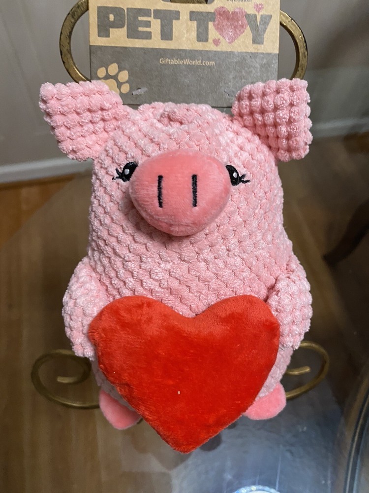 Giftable World Pet Toy  | 8”  Pig With  clinker & squeaker.