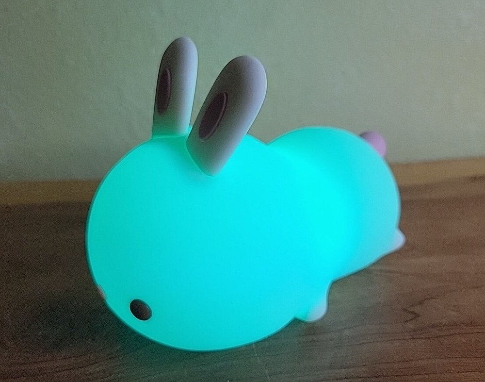 Bunny Rabbit Changing Colors Soft Night Light USB Rechargeable Silicon Cool Glow