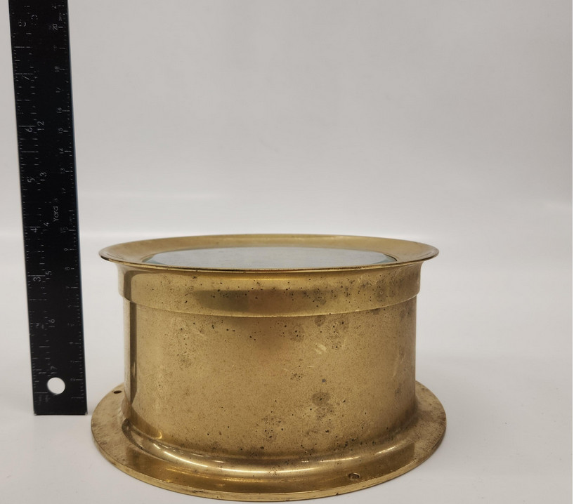 Vintage Brass Quartz Ship's Time Clock - Model C007
