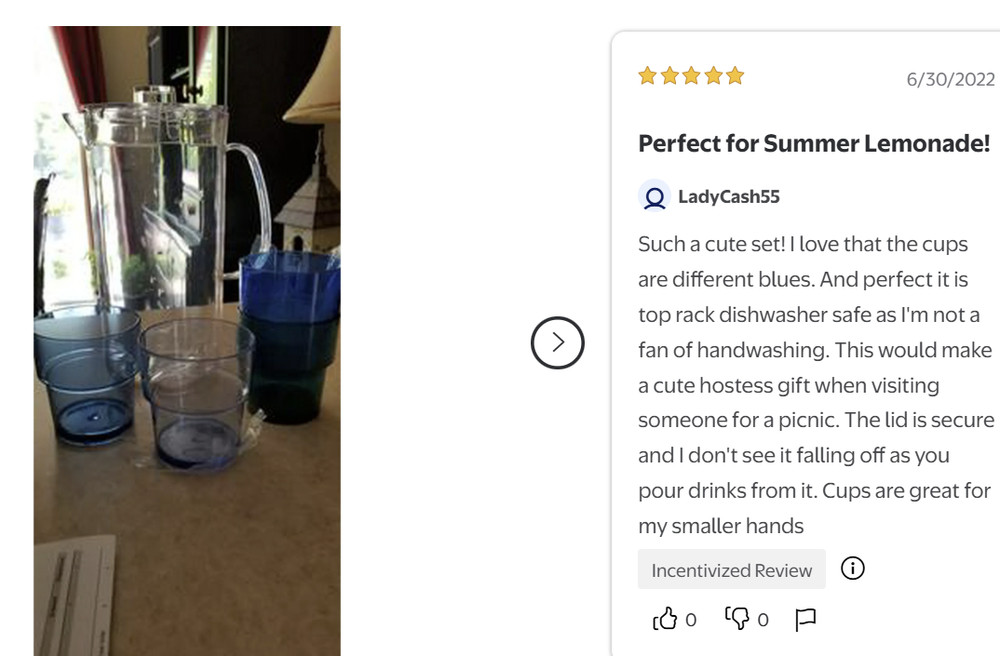 3-Quart Blue Acrylic Pitcher with 14-Ounce Stackable Tumbler Set