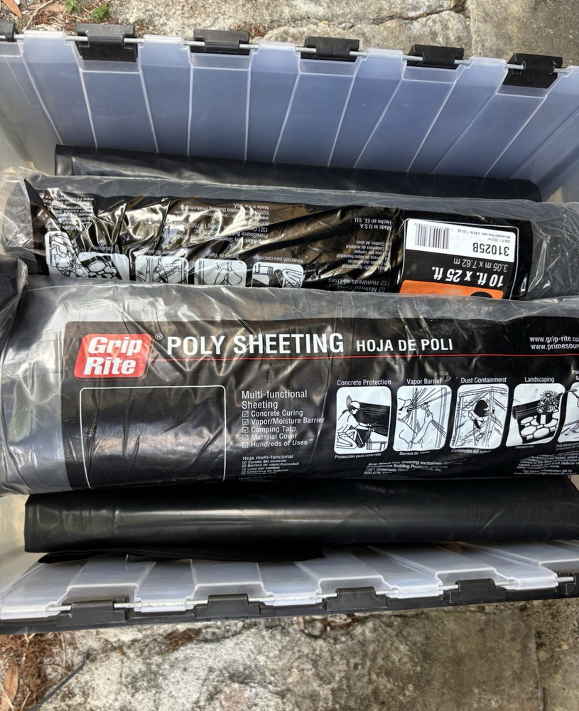 Grip-Rite Poly Sheeting 10 ft x 25 ft Black Multi-functional Durable Plastic