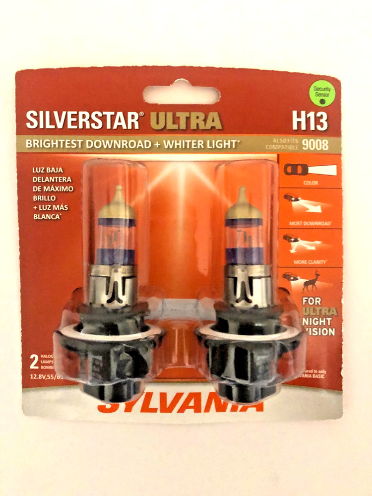 Sylvania H13 SilverStar ULTRA (9008) High Performance Halogen Headlight 2 Bulbs