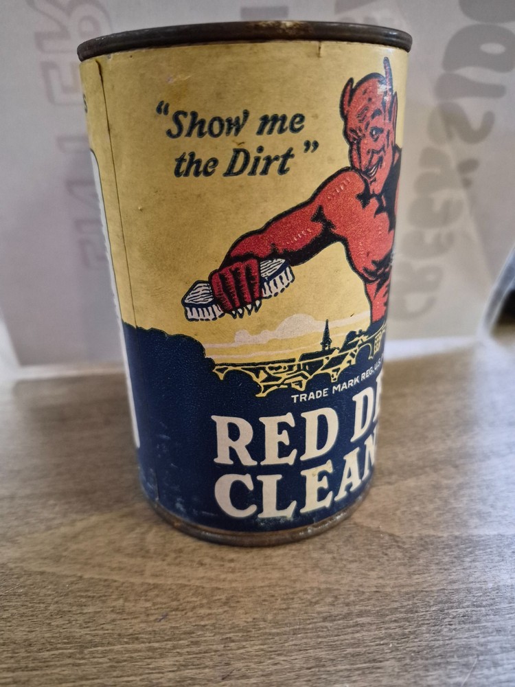 Vintage Red Devil Cleanser Cardboard full unopened 13 Ounce Container