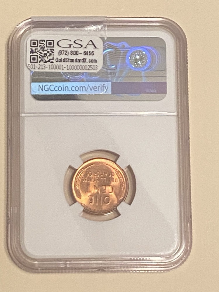 1947 S NGC MS66RD Lincoln cent