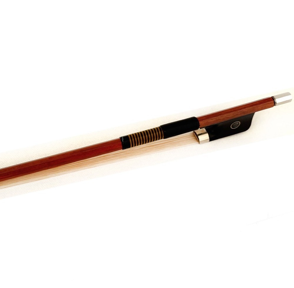 Master Pernambuco Octagonal Cello Bow 4/4 Ebony Parisan eye Frog Silver Part 80g