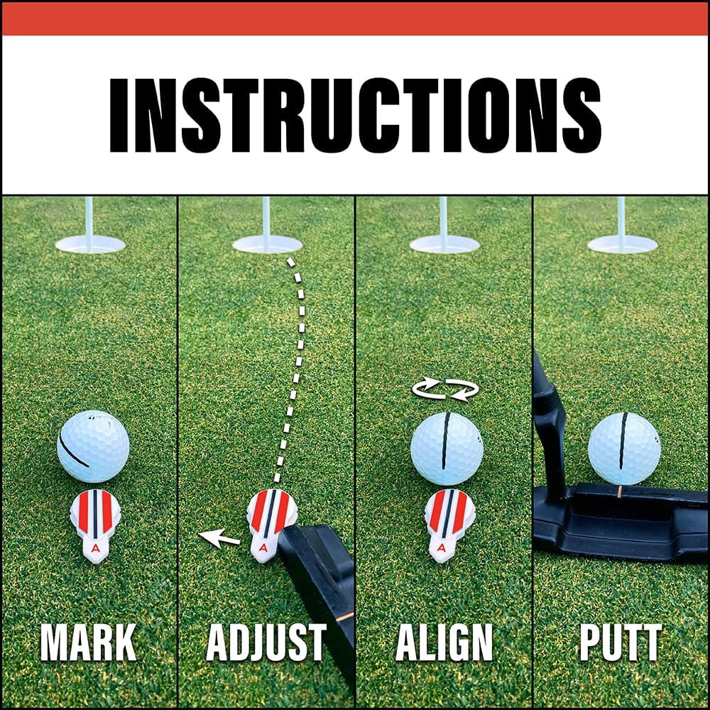 Putting Alignment Aid Tool - Golf Ball Marker - Rotate to Aim - Golf Gift Access