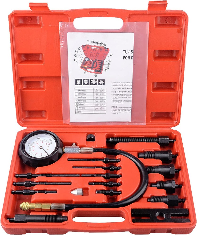 Cylinder Diesel Injector Flow Meter Bundle Diesel Engine Compression Tester Tool