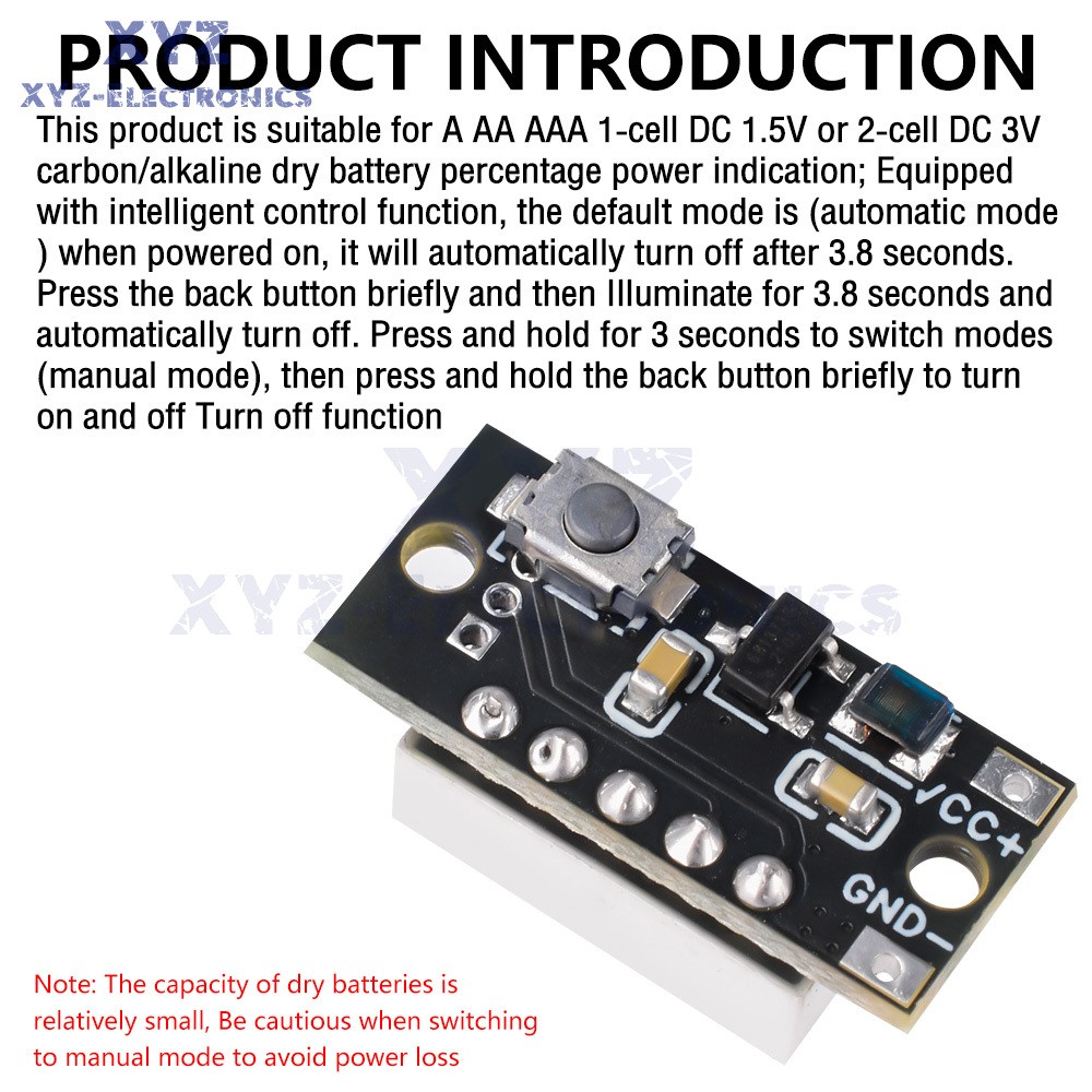 5PCS Battery Level Indicator Module Capacity Indicator for A/AA/AAA 1.5V 3V