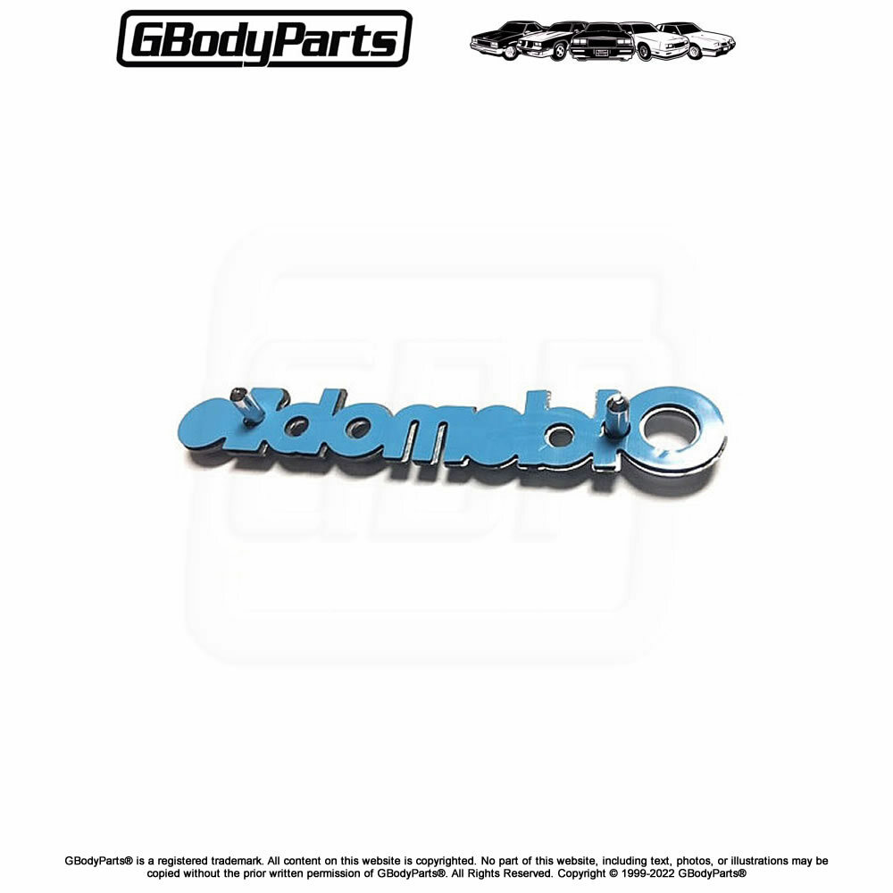 81-86 Cutlass "OLDSMOBILE" Front Bumper Cover Script Emblem 3M GM part #22510798