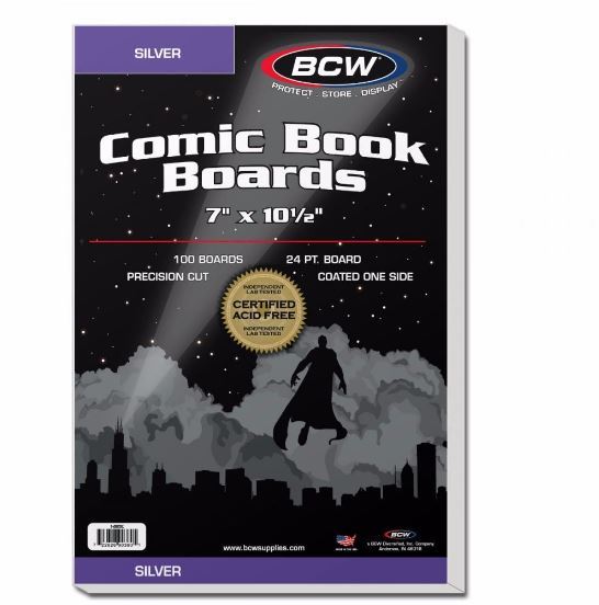 (100) BCW Silver Age Size Comic Book Backing Boards Acid Free / Precision Cut