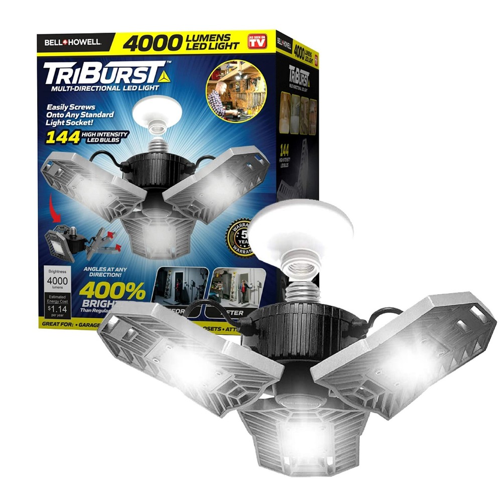 Bell + Howell TriBurst 4000 Lumens Multi-Directional LED 3 Panel Ceiling Light