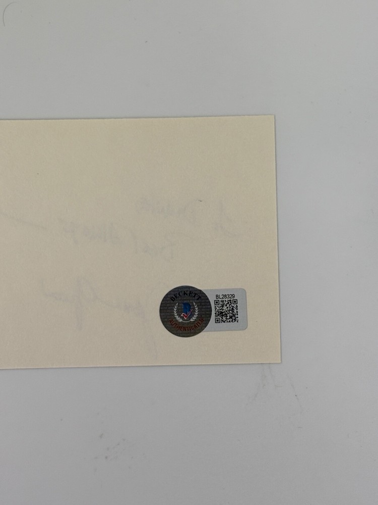 JANE GREEN SIGNED INDEX CARD AUTOGRAPH BECKETT AUTHENTICATED COA AUTHOR