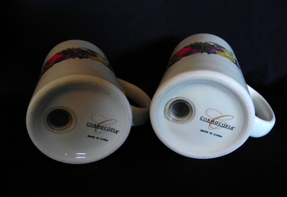 Vintage CORNUCOPIA Large Handled Salt & Pepper Shaker Set