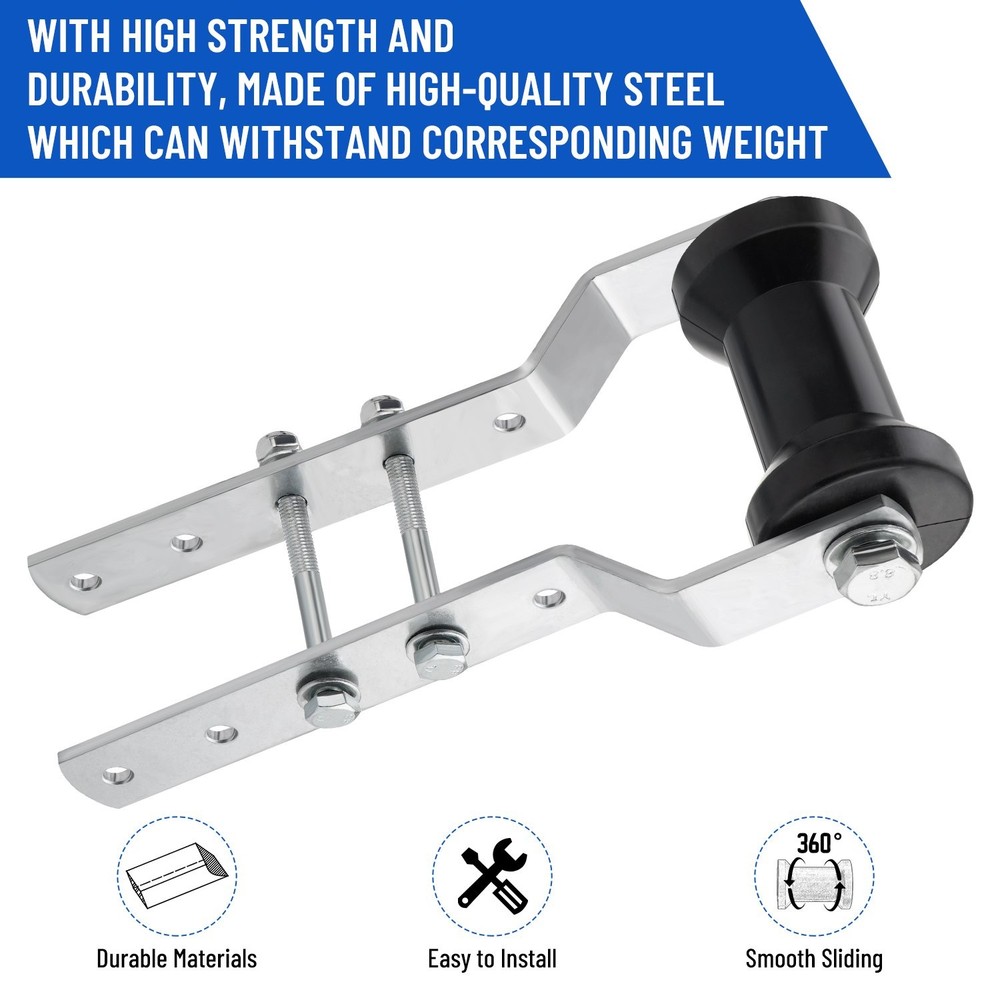 5" Adjustable Rubber Keel Roller with Panel Bracket Assembly for 3" Wide Tongue
