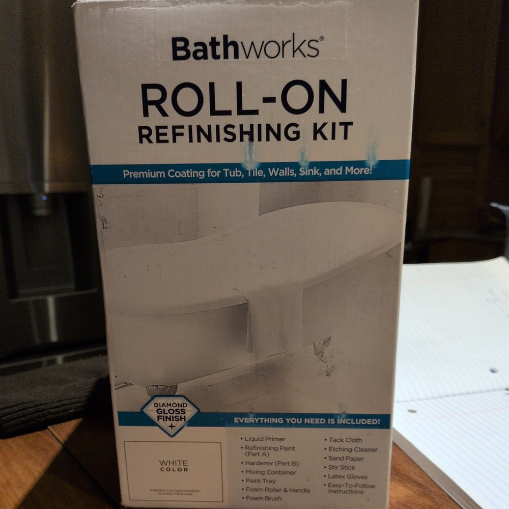 Bathworks Quick-Dry Roll-On Refinishing Kit - 22 fl oz, High Gloss White