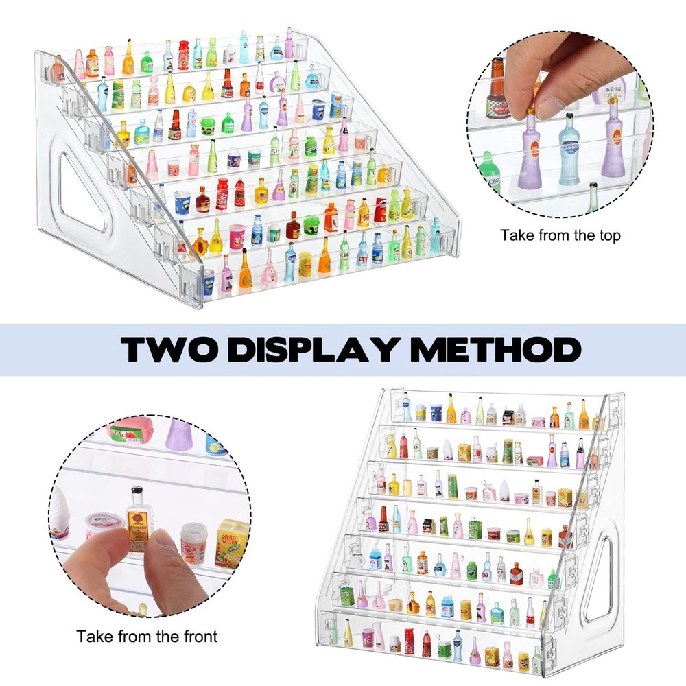 4 Pack 7 Layers Mini Brand Organizer Acrylic Display Rack for Mini Brands Col...