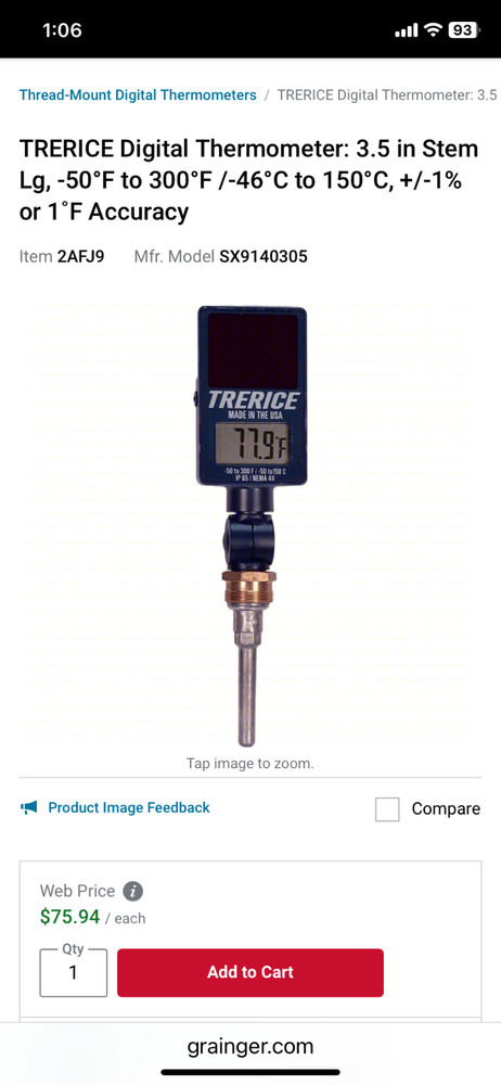 Digital angle thermometer