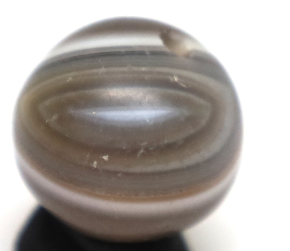 Authentic Ancient Banded Agate Stone Bead with Eye in Perfect Condition