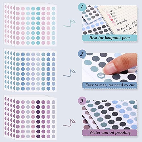 3200 Pieces Small Colored Dots Sticker 1/4 Inch Tiny Round Coding Labels