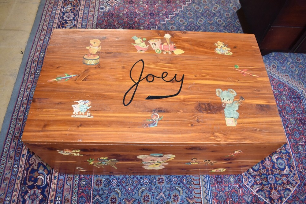 Joey-Antique Solid Cedar Western Chest, Child's Toy Box