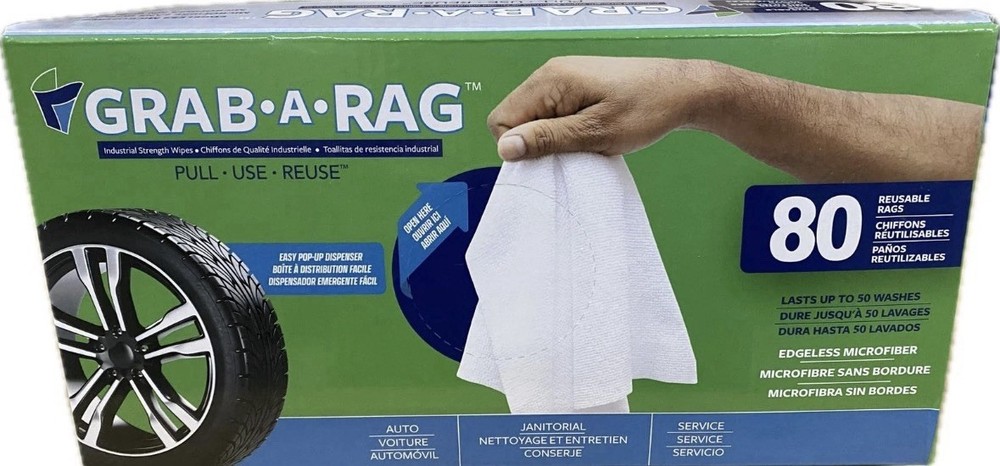 Grab-A-Rag Washable Microfibre Rags, 80-Count