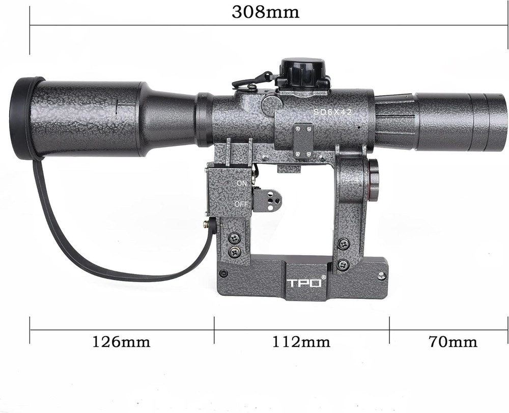 Sniper SD Rifle Scope with Side Rail Mount (6x42 Scope)