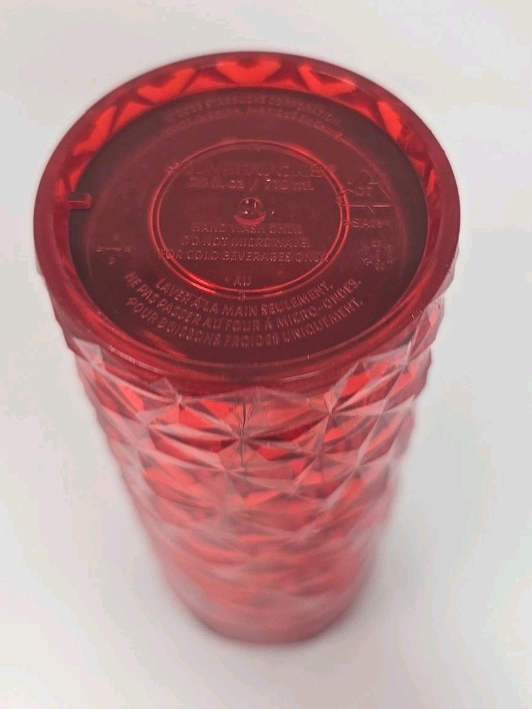 Starbucks Red Thermo Hot Cold Plastic 24oz Cup U296