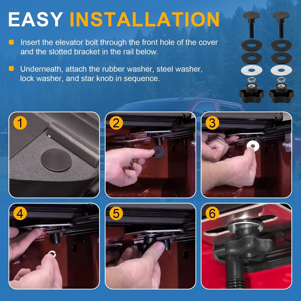 254A0001 Tonneau Cover Clamp Service Kit, Elevator Bolt Assembly,...