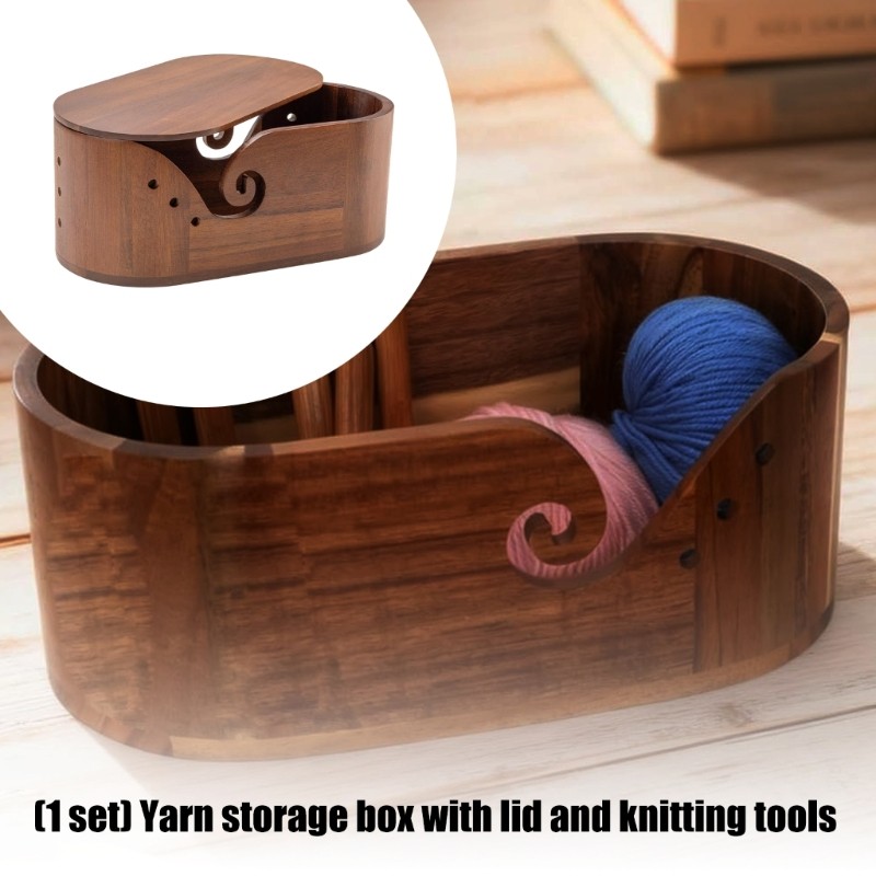 Knitting Assistant Container Can Holds Multiple Yarns And Small Accessories