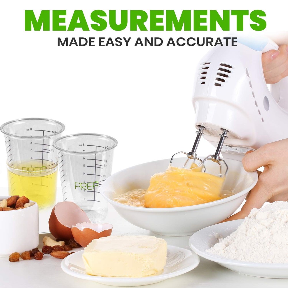 Disposable Measuring Cups 8 ounces (per cup), 20 pieces (pack size), Clear