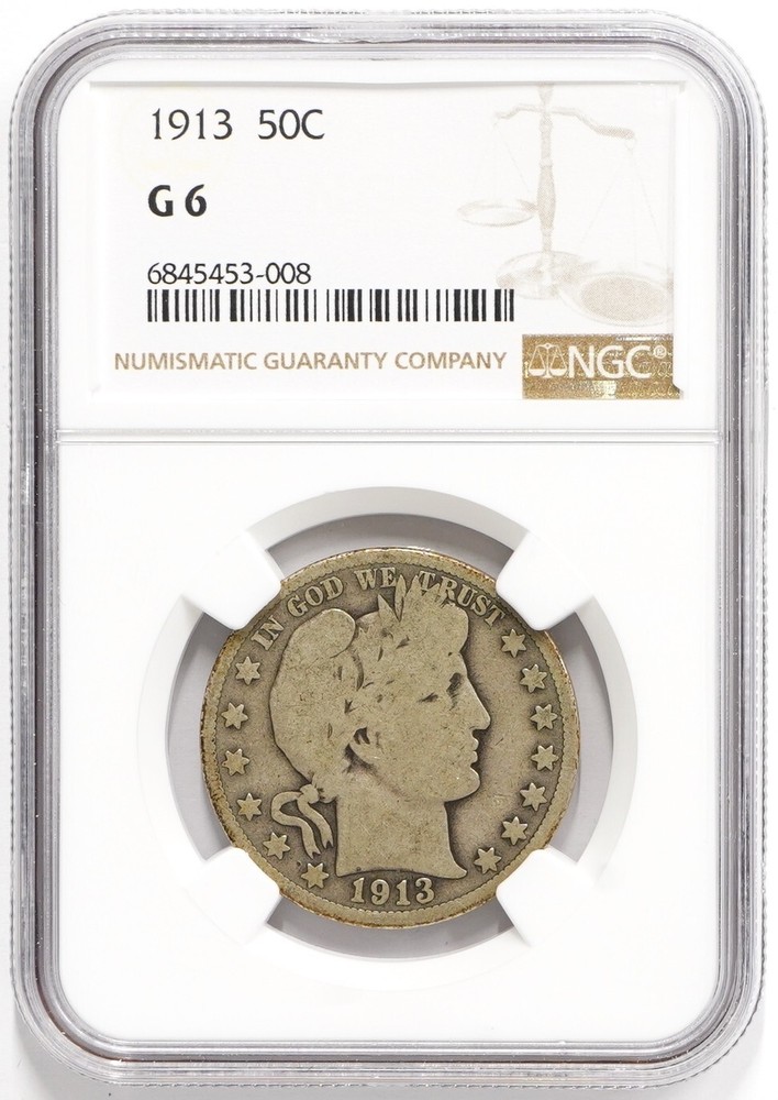 1913 Barber Half Dollar NGC G-6