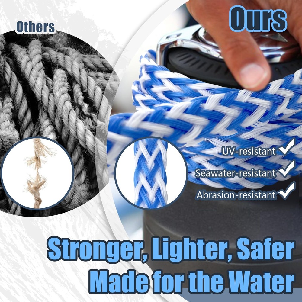 Wakeboard Rope with Handle 75ft, Ski Ropes for Water One Size, Wave blue