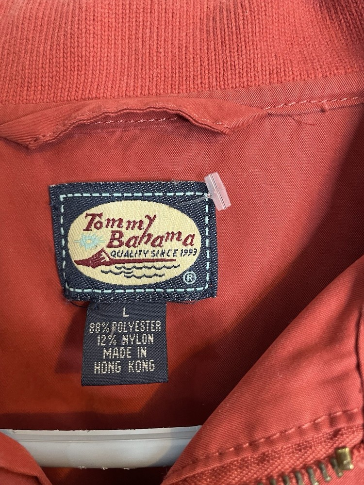 Tommy Bahama Men’s Size Large Windbreaker Pull Over Light Red Golf 5742