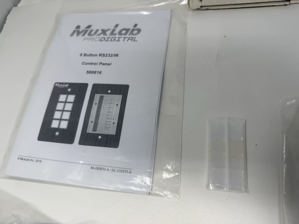 MuxLab 8-Button RS232 / IR Control Panel Model 500816 ~ Untested