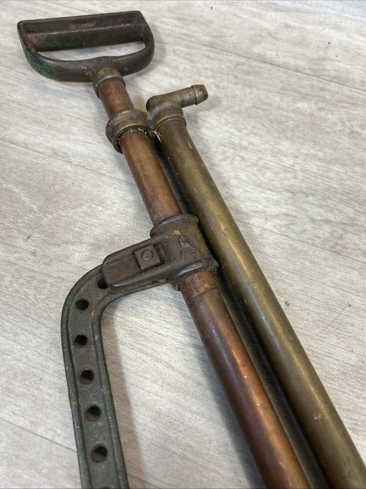 Vintage Brass & Copper CAST IRON Manual Hand Bilge Pump Unknown Maker UNTESTED