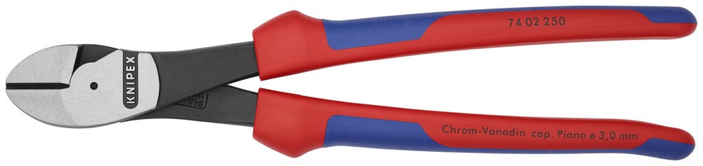 Knipex 74 02 250, High Leverage Diagonal Cutters, 10", Multi-Component, Bulk