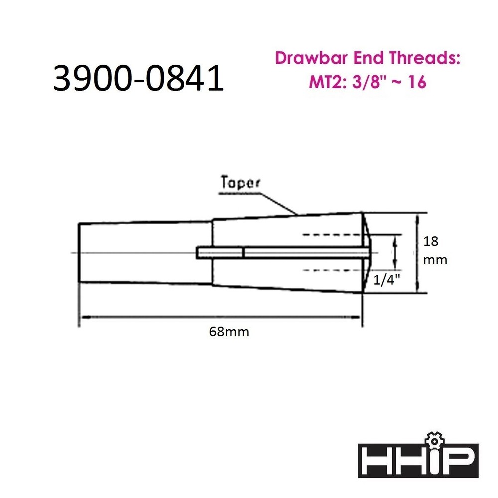 MT2 1/4" ROUND COLLET (3900-0841)