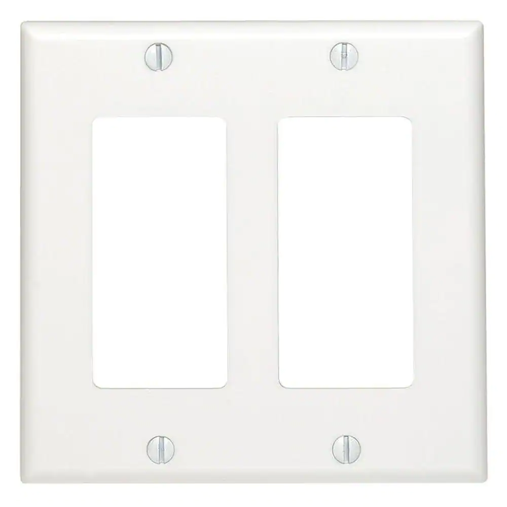 2-Gang White Decora/Rocker Plastic Standard Wall Plate (1-Pack)