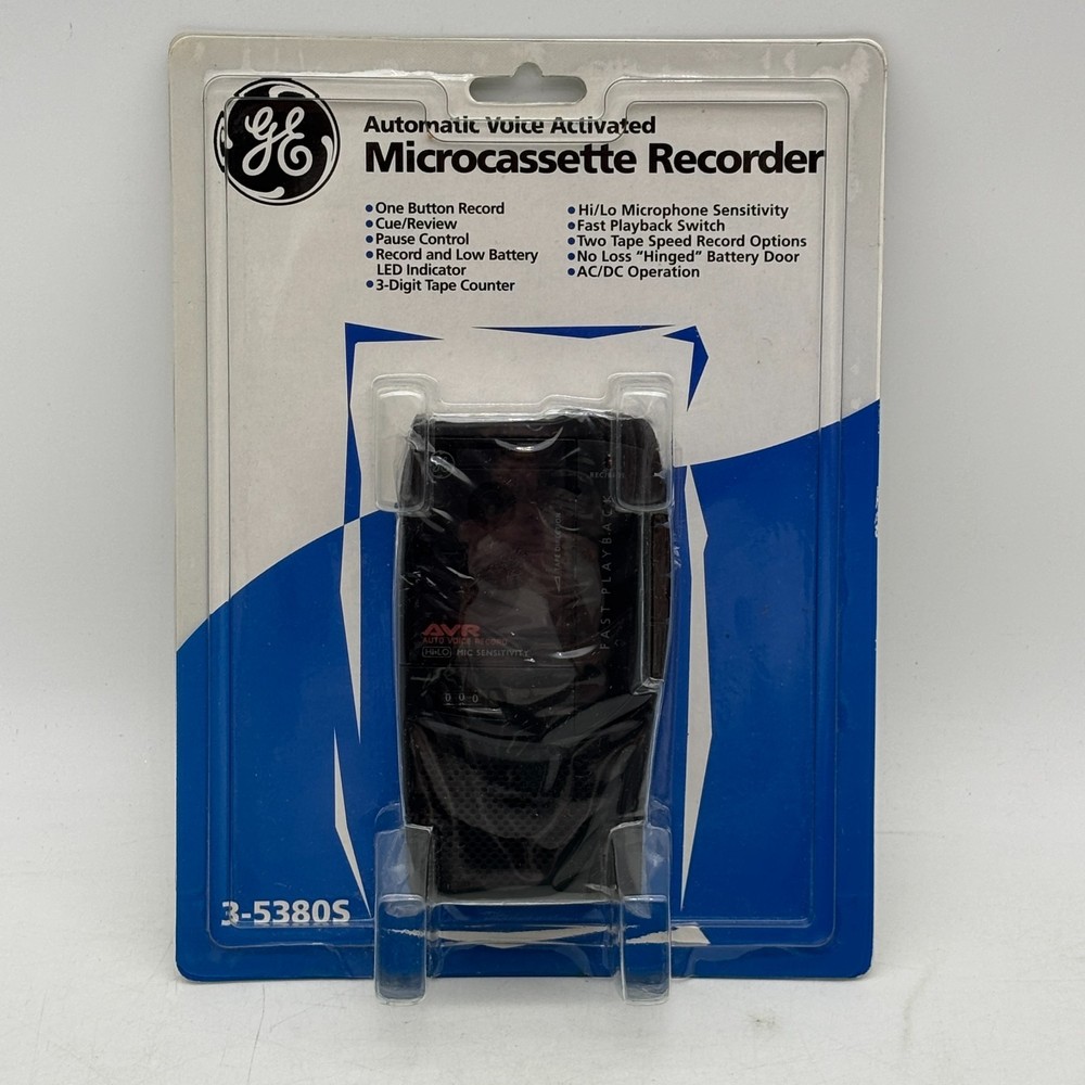 GE Automatic Voice Activated Microcassette Recorder AVR 3-5380S