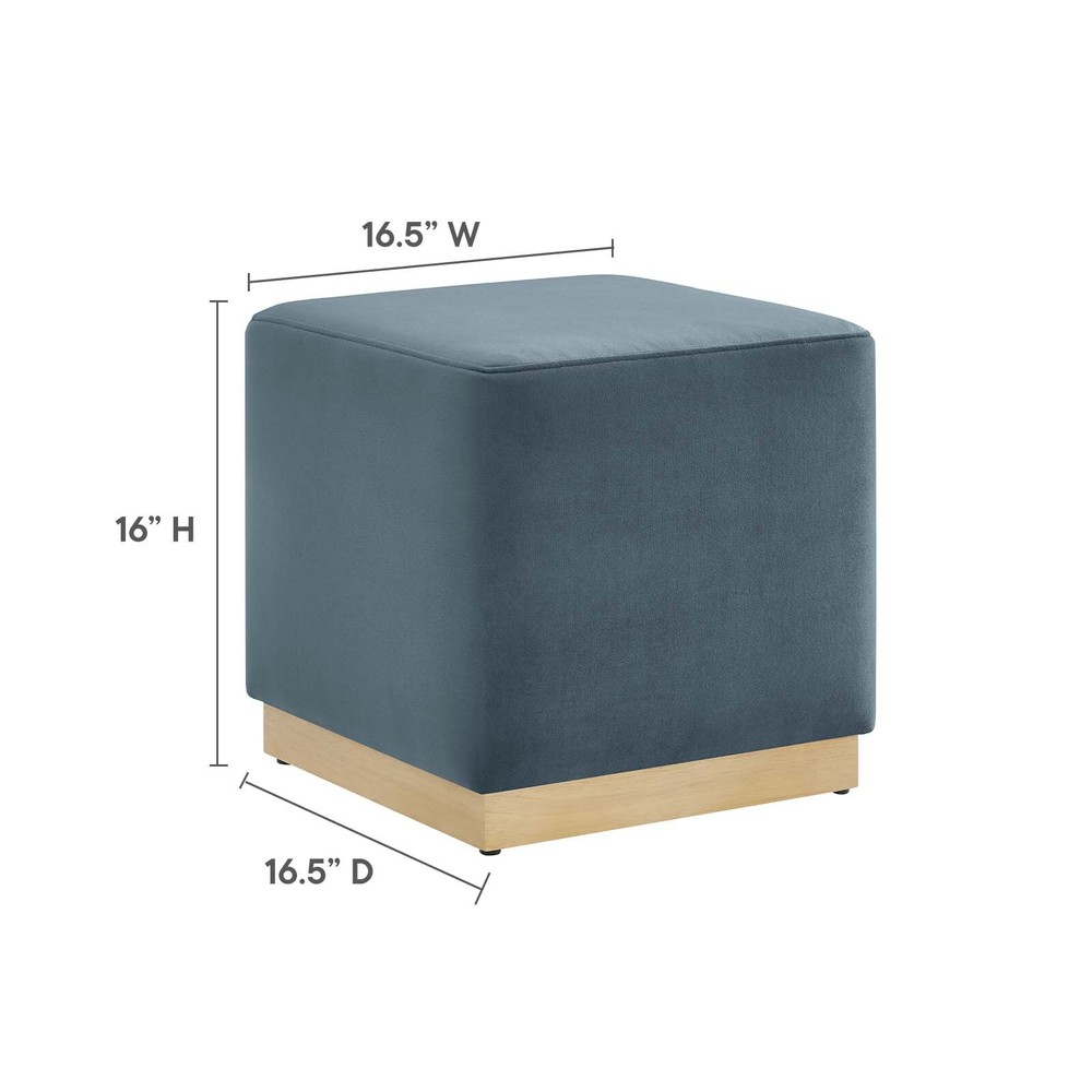 Modway 17" Square Performance Velvet Upholstered Ottoman