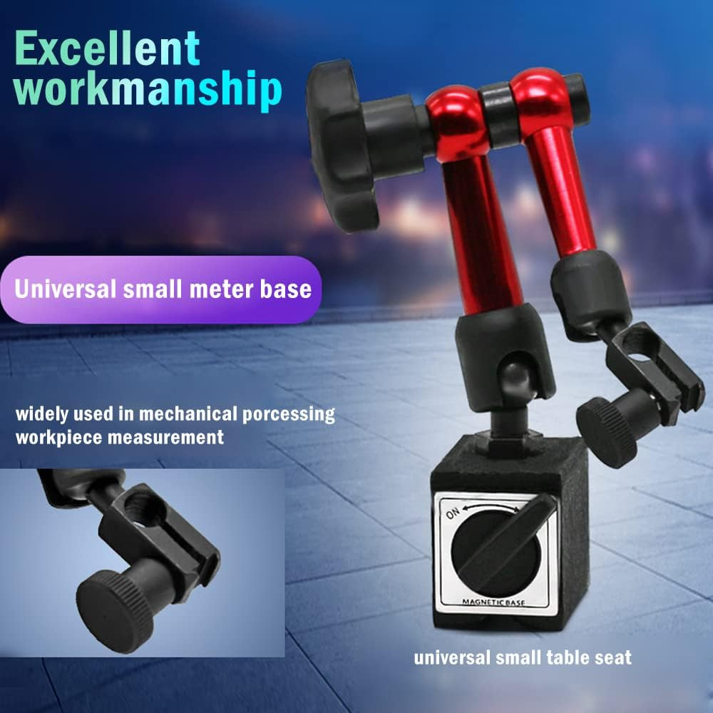Red Adjustable Magnetic Base Holder for Digital Dial Indicator Stand
