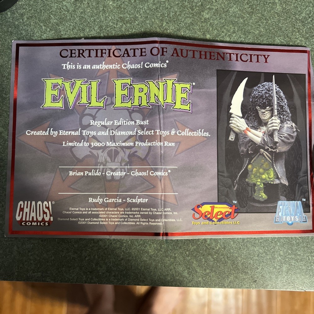 🤘🔥Chaos Comics~Evil Ernie 1/6th Scale Bust Limited Edition 1500 W/ COA🔥🤘