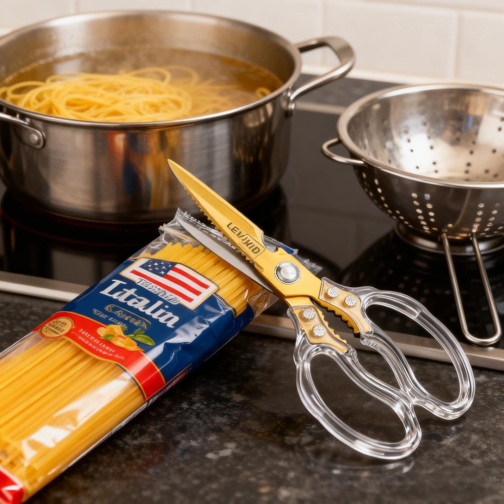 Rust-Resistant Kitchen Scissors, Transparent and Stylish Handle, Suitable For...