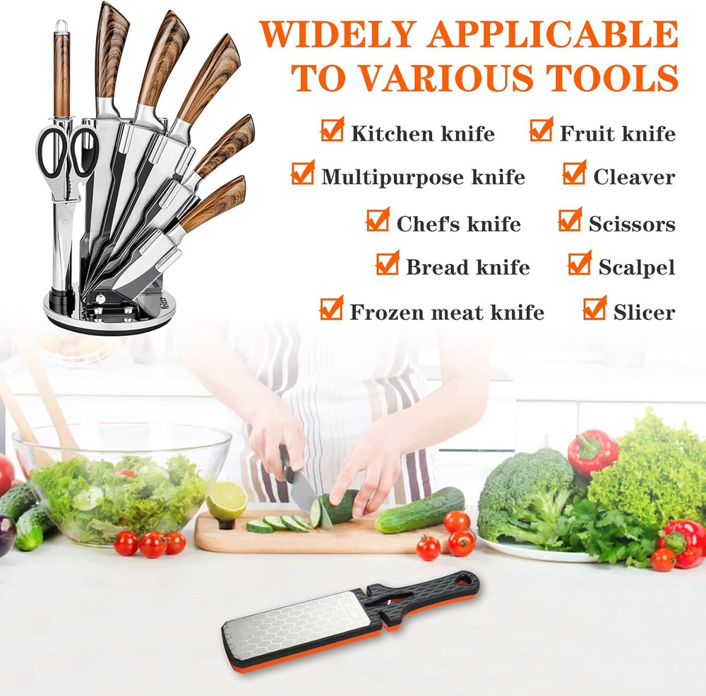 Diamond Sharpening Stone,400/1000 Grit Handheld Double-Sided Diamond Sharpener 5