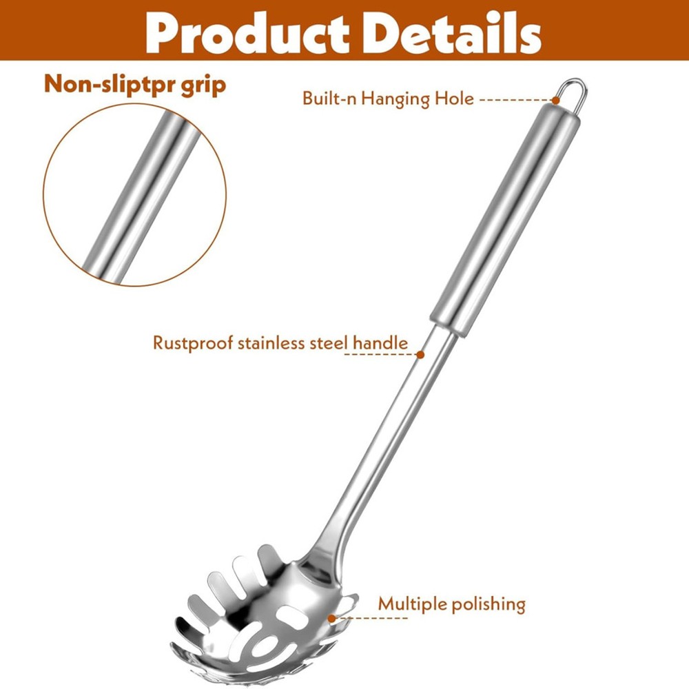 Pasta Spaghetti Server Spoon Fork Kitchen Tool Stainless Steel Noodle Claw