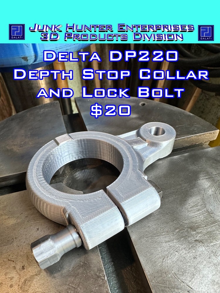 3D Printed Replacement Delta Rockwell DP220 14” Drill Press Depth Stop Collar