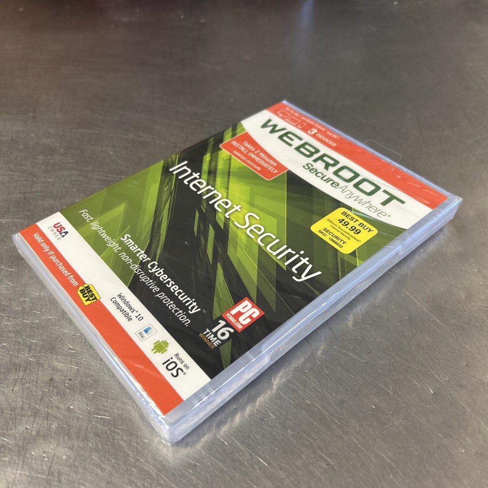 Webroot Secure Anywhere Internet Security NEW SEALED FAST SHIPPING 3 Devices