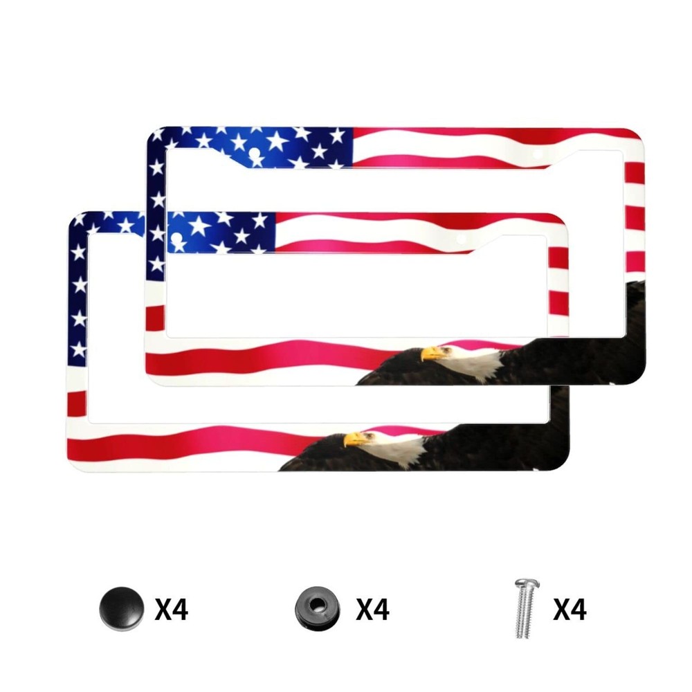 American Flag License Plate Frame 12.3 x 6.3, Eagle Frames